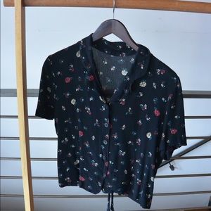 Vintage flower print crop top